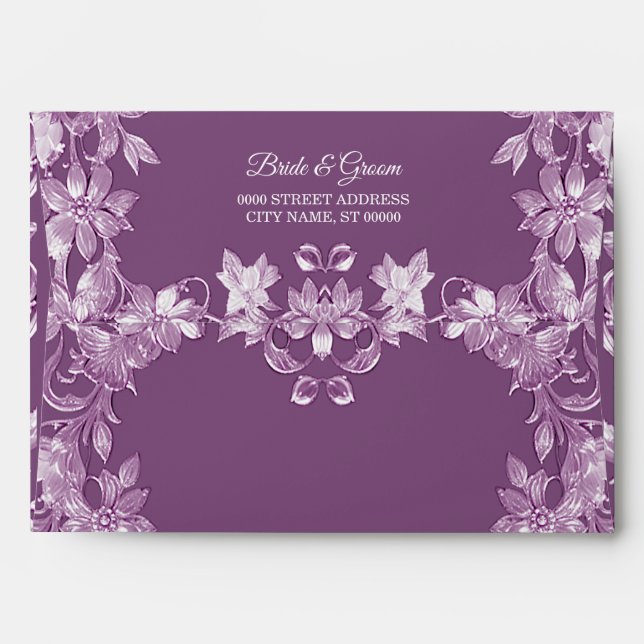 Modern Lilac Floral Envelope (Back (Top Flap))