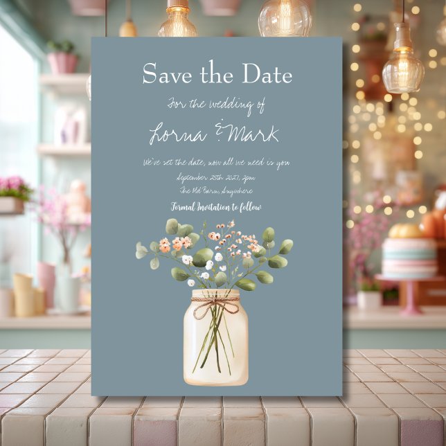 Modern Lilac Flower Jar Save The Date Card (Creator Uploaded)