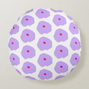 Modern lilac flowers illustration Round Pillow