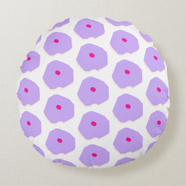 Modern lilac flowers illustration Round Pillow (Front)