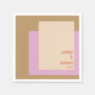 Modern Lilac Gold Geometric Custom Wedding  Napkin