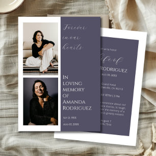 Modern Lilac In Loving Memory Funeral Photo Invitation