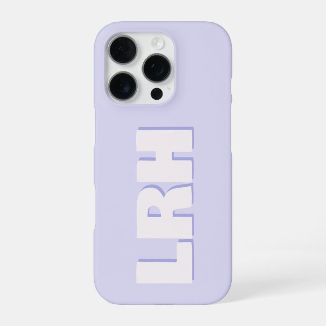 Modern Lilac Minimalist Monogram iPhone Case (Back)