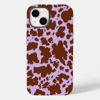 Modern Lilac Purple and Brown Cow Skin Print