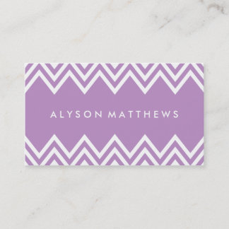 Modern Lilac Purple and White Chevron Business Card