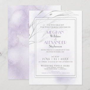 Modern Lilac Watercolor Splash Invitation