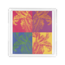 Modern Lily Art Tray – Block Colour Design from Or