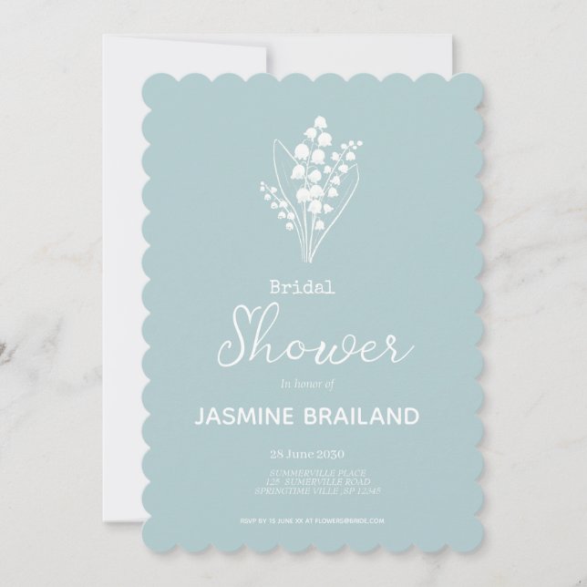 Modern Lily Of The Valley Bouquet Bridal Shower   Invitation (Front)