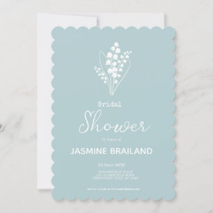 Modern Lily Of The Valley Bouquet Bridal Shower Invitation
