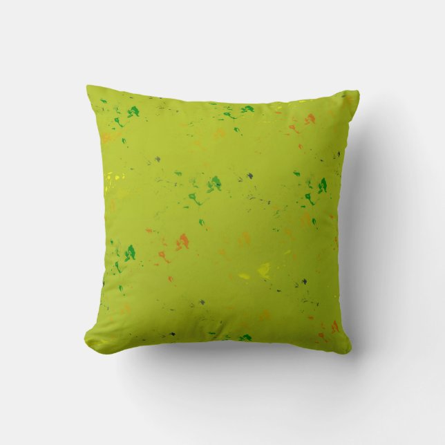 Modern Lime Green Confetti Throw Pillow (Front)