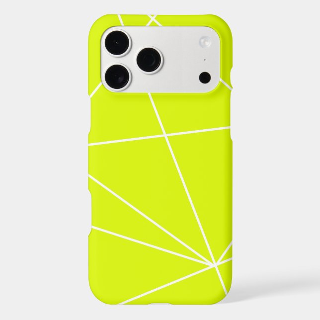 Modern Lime Green Geometric Line Grid Design (Back)