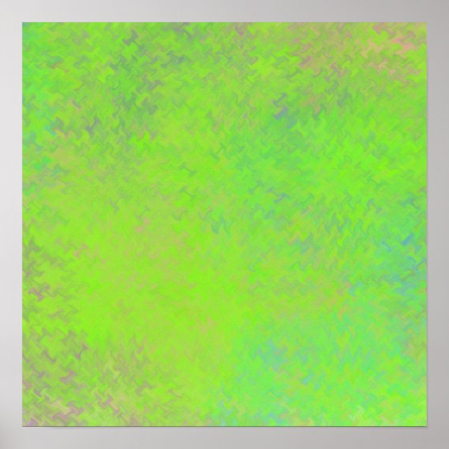 Modern Lime Green Marbled Art Poster (Front)