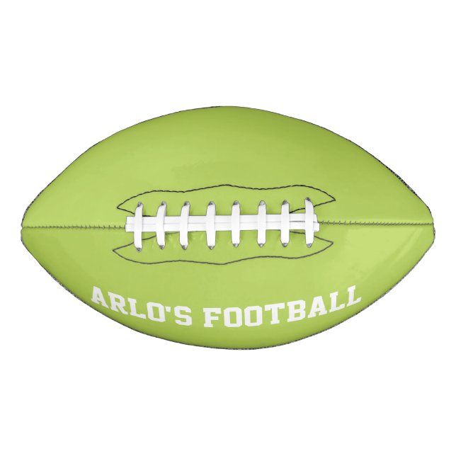Modern Lime Green Personalised Kid's Football American Football (Front)