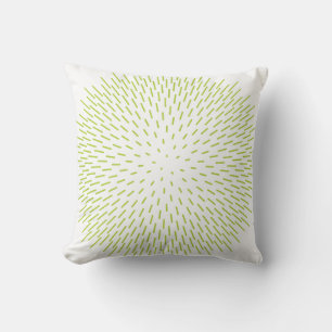 Modern Lime Green Sunburst Dash Abstract Geometric Cushion