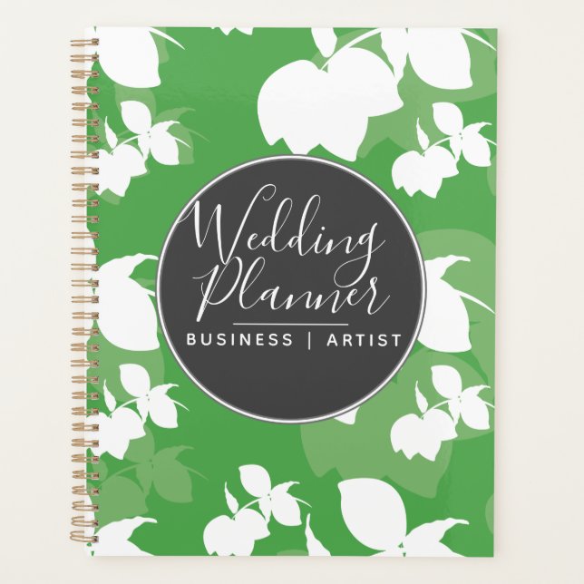 Modern Lime Lemon Silohuette Wedding Planner (Front)