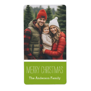 Modern Lime Merry Christmas One Photo