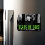 Modern Lime Neon Class of 2025 Photo Graduation Magnet<br><div class="desc">Announce your grad's special achievement with our neon graduation magnets. The modern graduation magnet displays the graduate's horizontal photo with "Class of 2025" in lime green neon lettering. Personalise the photo graduation magnet by adding the graduate's name and school name. The graduation photo magnet is perfect for both high school...</div>