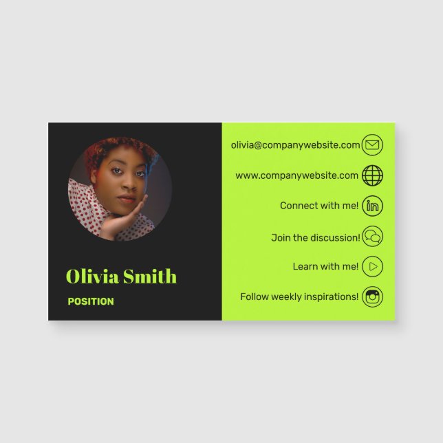 Modern Lime Professional Entrepreneur Magnet (Front)