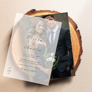 Modern Limed Spruce Unique Wedding  Vellum Invitations