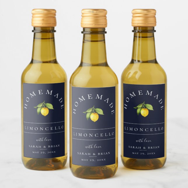 Modern Limoncello Blue Mini Beverage Label (Bottles)