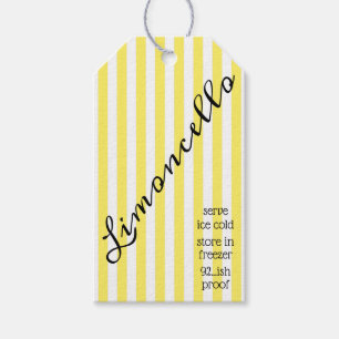 Modern Limoncello Striped Bottle Hang Tag