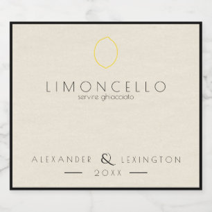 Modern Limoncello Wedding Favour Small Bottle   Beer Bottle Label