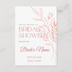 Modern Line-Art Botanical Bridal Shower Invitation