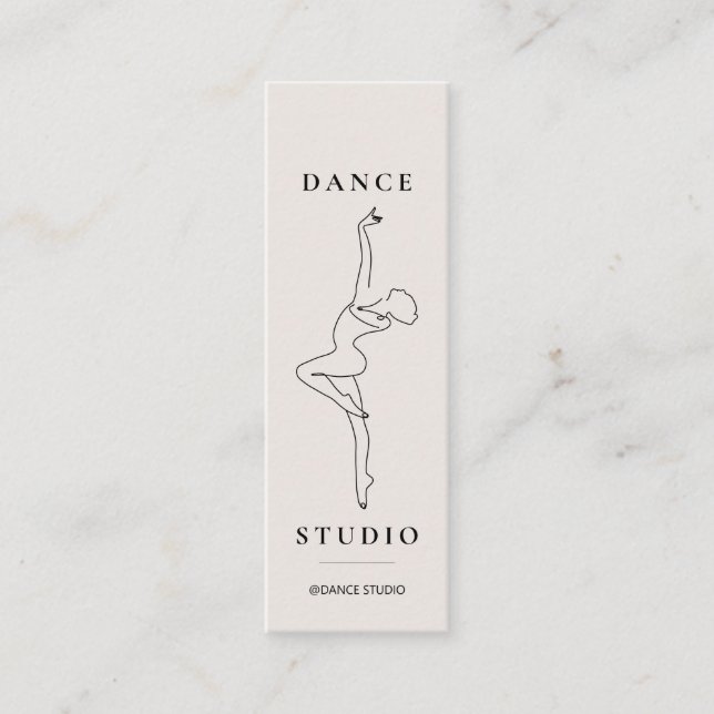 Modern Line Art  Dance Studio Illustration Mini Business Card (Front)