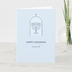 Modern Line Art Menorah Happy Hanukkah Card