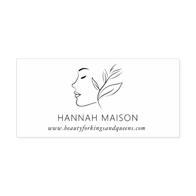 Modern, Line Art, Woman, Leafy, Salon, Rubber Stamp (Imprint)