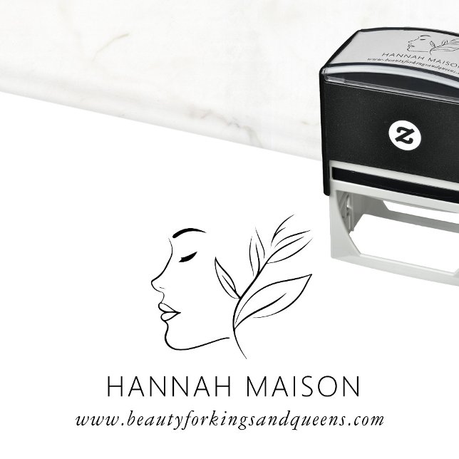 Modern, Line Art, Woman, Leafy, Salon, Self-inking Stamp (Creator Uploaded)