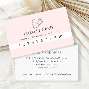 Modern, Line Art, Woman, Light-Pink, Salon, Business Card