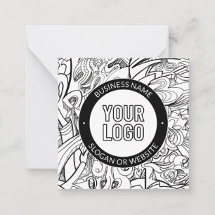 Modern Line Artwork & Your Logo w/Editable Text Card