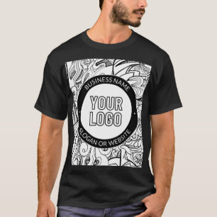 Modern Line Artwork & Your Logo w/Editable Text T-Shirt