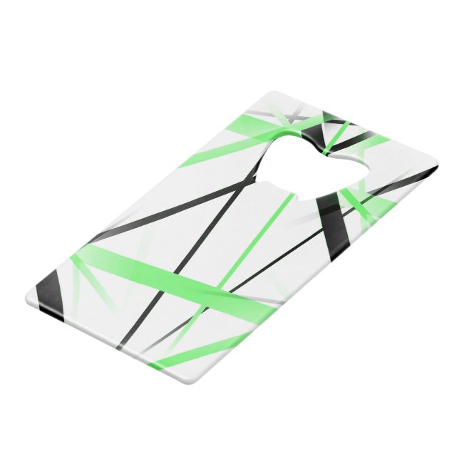 Modern Line Cool Geometry White Black Lime-Green (Front Angled)