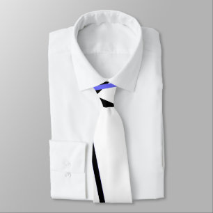 Modern Line Cool Geometry White Black Mid-Blue Tie