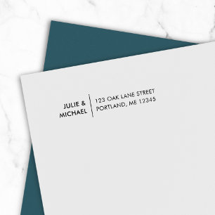 Modern Line Couple Names Return Address Self-inking Stamp