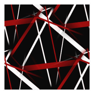Modern Line Urban Geometry Black White Red Photo Print