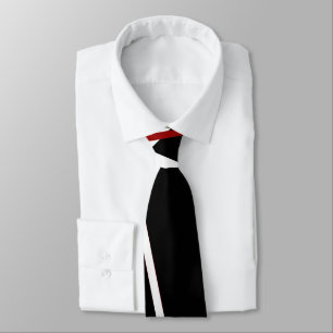 Modern Line Urban Geometry Black White Red Tie