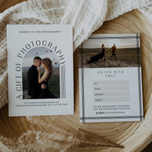 Modern Lined Arch Photography Gift Certificate