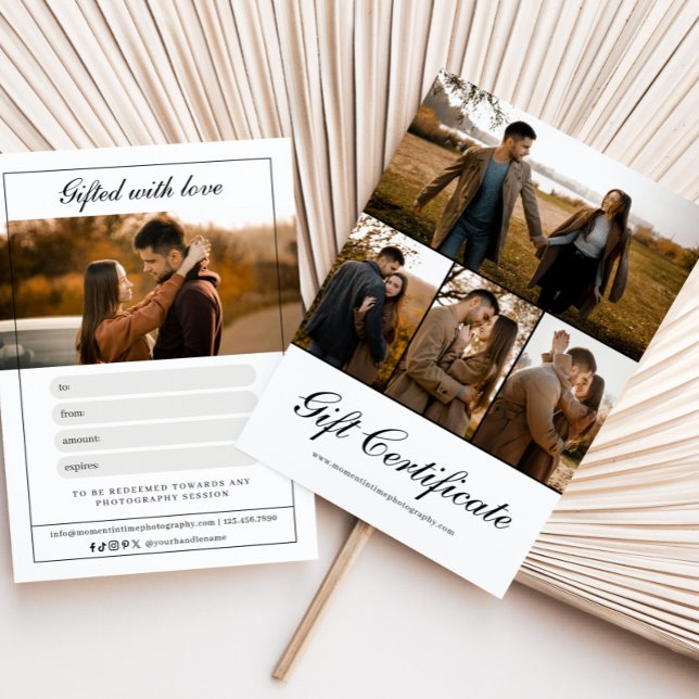 Modern Lined Photography Gift Certificate (Creator Uploaded)