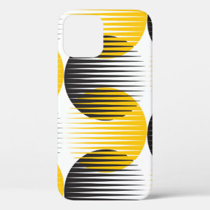 Modern lines and circle geometric seamless pattern iPhone 12 case