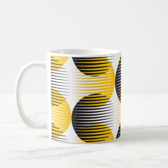 Modern lines and circle geometric seamless pattern coffee mug (Left)