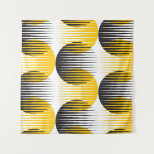 Modern lines and circle geometric seamless pattern tapestry