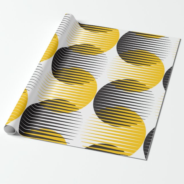 Modern lines and circle geometric seamless pattern wrapping paper (Unrolled)