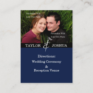 Modern Lines Deep Navy Direction Cards