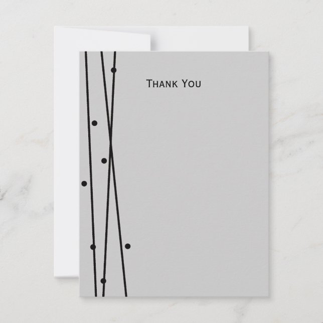 Modern Lines & Dots Thank You Card (Front)