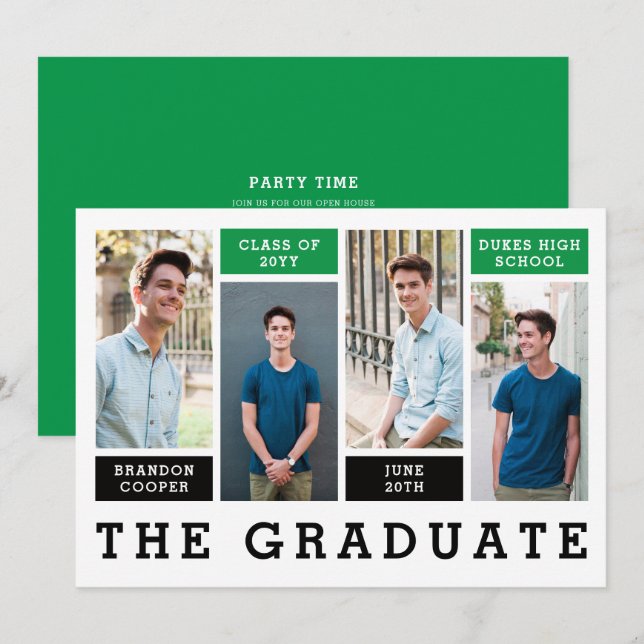Modern Lines Graduation Announcement (Front/Back)