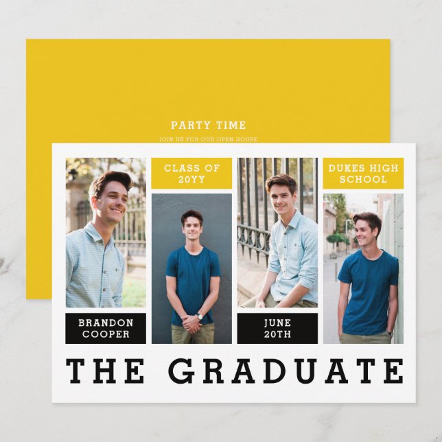 Modern Lines Graduation Announcement (Front/Back)