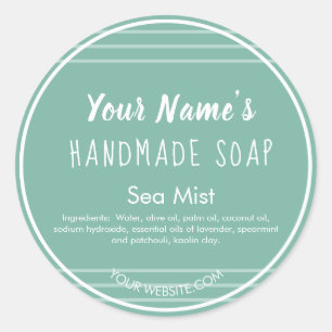 Modern Lines Handmade Soap Labels Round Custom